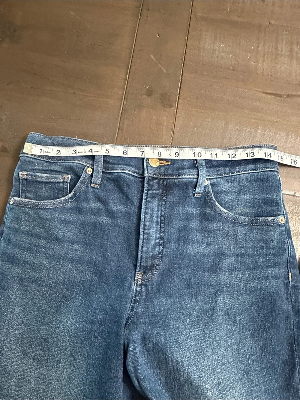 Express Dark Blue High-Rise Cropped Straight Jeans